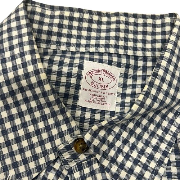 Brooks Brothers Blue Gingham Cotton Button Down XL - Picture 3 of 3